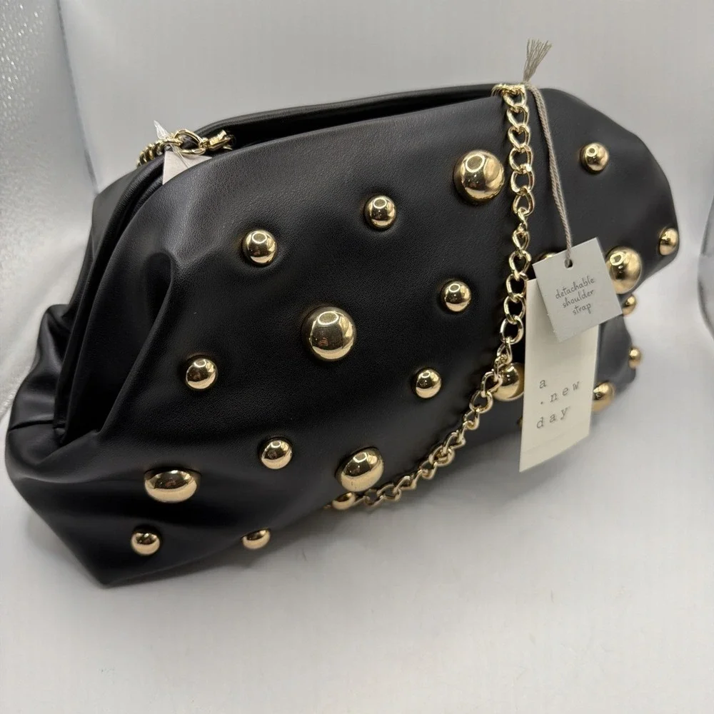 Studded Oversized Clutch - A New‎ Day Black. Brand New